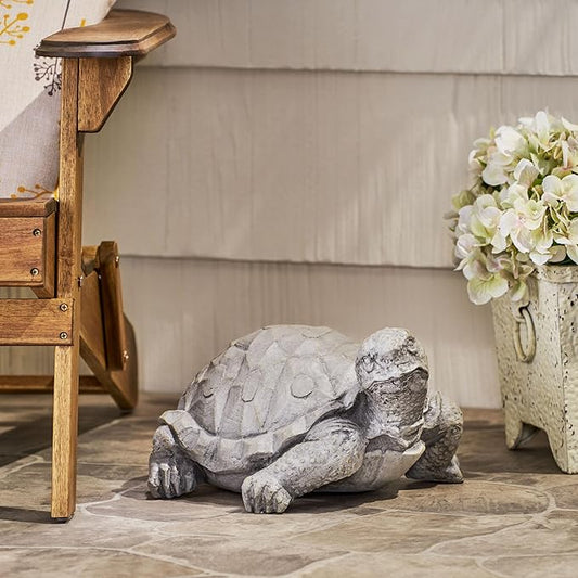 Turtle Decor, Outdoor Turtle Statue, Dark Gray, No Assembly Required