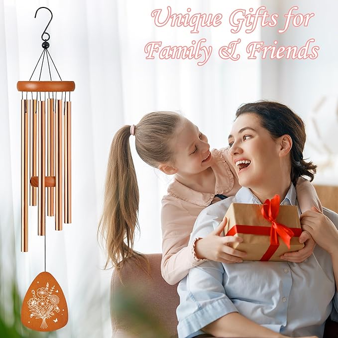 Aunt Wind Chimes for Outside, Gifts for Aunt Windchimes Outdoors for Patio Porch Garden Yard Hanging, Mothers Day Birthday Gifts for Women Aunts from Niece Nephew
