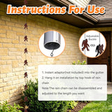 10.7FT Rain Chains for Gutter, Decorative Rain Chain with 10 Orangutan Cups, Adjustable Rain Catcher Chain for Eaves Drainage, Replacement for Downspout
