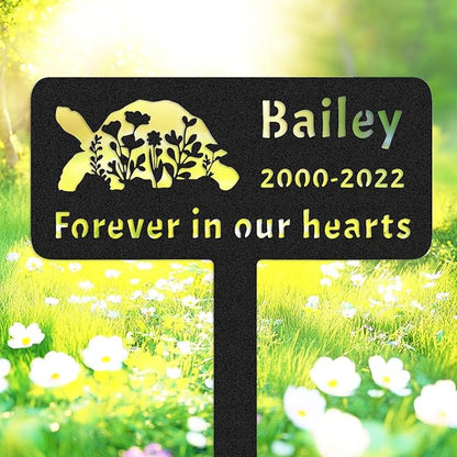 Custom Turtle Memorial Stake Grave Marker, Personalized Pet TortoiseTurtle Memorial Grave Marker Metal Garden Stake, Customized Outdoor Animal Turtle Grave Marker Rememberance Yard Stake