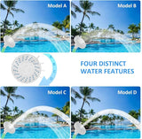 Pool Fountain for Above & Inground Pools – 360° Adjustable Pool Waterfall, Pool Sprinkler Fountain with 4 Spray Modes, Green Glow-in-The-Dark Riser – Swimming Pool Cooler & Pool Accessories