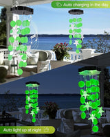 Toodour Solar Wind Chimes for Outside, Shells Light Gifts for Mom Grandma Women Wife Girls, Solar Wind Chimes Outside Decorative Mobile Light for Holiday Garden Porch Yard Outdoor Decor (Green)