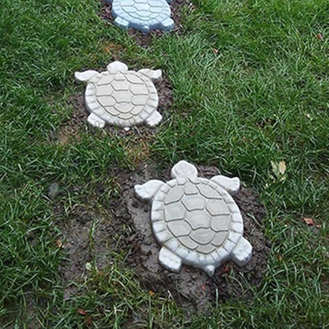 Concrete Molds DIY Unique Turtle Shape Stepping Stone Molds Reusable Personalized Garden Decor Tortoise Pavement Mold for Crafting Statue, Pathway, Stepping Stones
