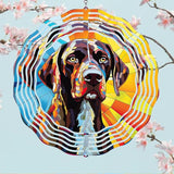 German Shorthaired Pointer Dog Wind Spinners Outdoor Dog Memorial Gifts, 3D Metal Kinetic Hanging Garden Wind Spinner, Spinner Decor, Wind Sculptures for Outdoor & Indoor, Window, Yard Decor (GSP 2)