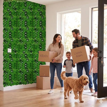 NatraHedge 20''X40'' Artificial Maui Living Wall Grass Wall Decor, 5Pcs (28SqFt) Hedge Leaf Grass Panels for Indoor, Outdoor, Garden and Balcony Privacy Fence Screen