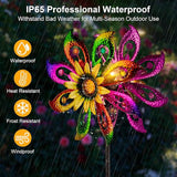 Solar Wind Spinners Outdoor with Lights Sunflower Garden Outdoor Decor Yard Lawn Art Decor for Patio Kinetic Windmills Unique Gifts for Friends and Family 60.63'' H x 13.38'' Dia 360° Rotation