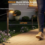 XMCOSY+ Solar Pathway Lights with Motion Sensor 6 Pack, 300LM Metal Solar Lights Outdoor Waterproof, 3 Modes Landscape Lighting for Garden, Backyard, Outside, Path (Warm/Cool White)