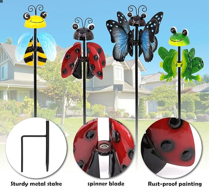 Metal Wind Spinners Outdoor from, Guangxie Set of 4 Garden Decor for Outside, Yard, Patio, Lawn