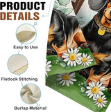 Dyrenson Welcome Dachshund Dog Decorative Garden Flag, Paw Prints Yard Outside Home Decoration Pet Owner Lover Gift, Spring Summer Burlap Outdoor Small Decor Double Sided 12 x 18
