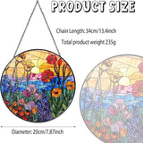 Wildflowers Stained Glass Suncatcher Hanging Window Decor, Colorful Sun Catcher for Indoor Window, Unique Gift for Women Mom Birthday Christmas Home Decoration, 7.87in