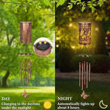 YHmall Butterfly Solar Wind Chimes for Outside, Butterfly Birthday Gifts for Women, Men, Solar Lanterns Windchimes Outdoors, Metal Wind Chime for Home Garden Outdoor Yard Decor