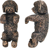 Cockapoo Plant Pot Hanger Garden Statues Resin Flower Pot Hugger Decoration Figurines for Fairy Garden Fence Yard Patio Outdoor Indoor Hanging Ornament 2.36x4 in Bronze
