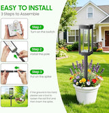 WdtPro 8 Pack Tall Solar Pathway Lights Outdoor, Bright Solar Powered Garden Lights Waterproof, Auto On/Off, Up to 15H Outdoor Lighting for Lawn Patio Walkway Driveway Path Yard Decor