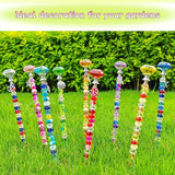 72Pcs DIY Garden Stakes Decorative Beadable Items for Different Festivals Fairy Wand Beaded Garden Stakes Kit Fairy Garden Accessories Outdoor, Diamond-(Orange+Blue+Whit)