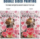 Beagle Valentine Garden Flag Valentines Day Flags for Outside 12x18 Double Sided Small Yard Flags Dog Valentine's Day Decor Outdoor Lawn Valentines Banners Front Porch