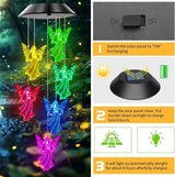 Angel Solar Wind Chimes, Angel Wind Chimes for Outside,Best Gifts for Mom Grandma Women Wife Aunt Sister, Unique Mobile Wind Chime, Garden Yard Decor