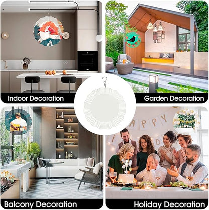 CHONOVO 5 Pack Sublimation Wind Spinner Blanks 8 Inch Wind Spinners Sublimation Blanks 3D Aluminum Metal Wind Spinners for Yard and Garden Indoor Outdoor Window Porch Front Door Decoration Round
