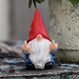 Middle Finger Gnome Mini 5.1in,Double Bird Gnome - Naughty Funny Outdoor Decoration for Yard Patio Lawn Ornament and Home Decor,Fairy Garden