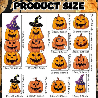 Amyhill 12 Pcs Halloween Pumpkin Yard Signs for Outdoor Spooky Ghost Jack O 16 Pcs Pumpkin with Witch Hats Lawn Stakes Trick or Treat Yard Decorations for Halloween Garden Stack Prop Home Party Decor