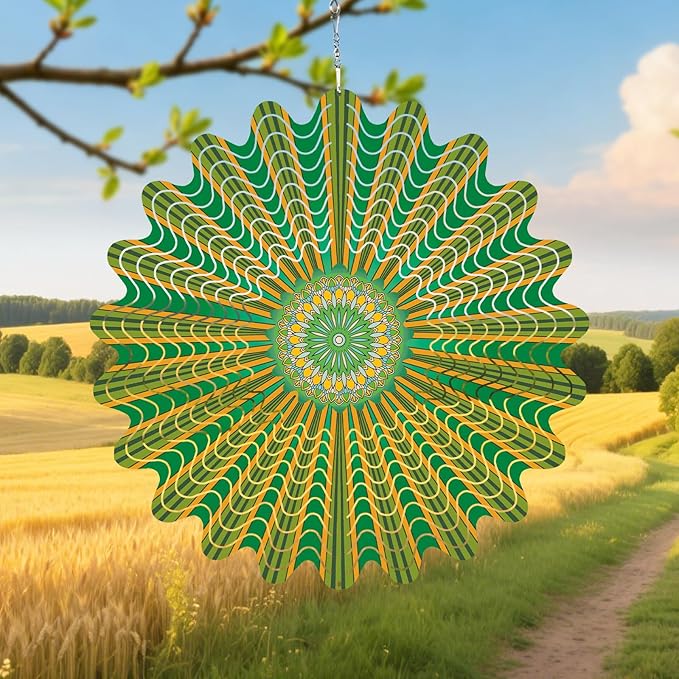 Mandala Gifts for Mom, Moms Wind Spinners, Mother's Day Best Gift for Mom, Mother Birthday Gift from Daughter Son, Love Reminder Gifts for Mother's Day, Garden Decor Gifts for Outside, Green,12in
