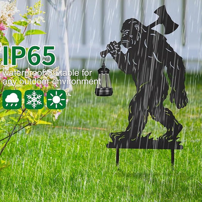 nawaza Bigfoot Metal Garden Stakes Decorative 2Pack,Solar Lights Outdoor Garden Decor Stake,Birthday Gifts for Mom Women,Decorative Metal Housewarming Ornament for Lawn Patio Yard Pathway Black.