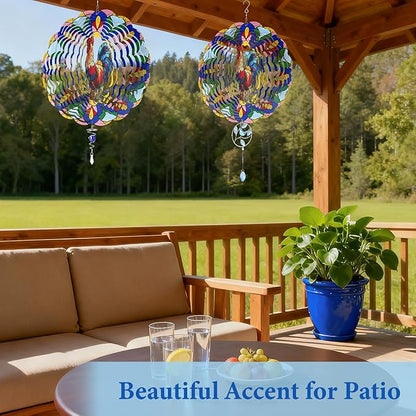 Wazzio Chicken Wind Spinners Outdoor, Chicken Gifts for Women Men Mom Dad, Hanging Wind Sculptures Spinners for Christmas, 12 inch Outdoor Indoor Hanging Ornament for Garden Porch Backyard Lawn