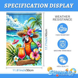 BlissYard Summer Parrot Garden Flag 12x18 Double Sided Tropical Bird Yard Flag Red Parrot Welcome Banner Outdoor Beach Palm Tree Decor Summer Garden Decorations for Home Lawn Patio Porch
