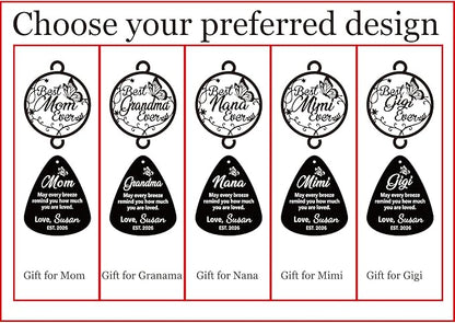 Personalized Wind Chimes for Mom Grandma Nana Mimi Gigi - Customized Mother's Day Birthday Gift from Daughter Son - Large Deep Tone Outdoor Metal Windchime for Garden Patio - Best Mom Ever Home Decor