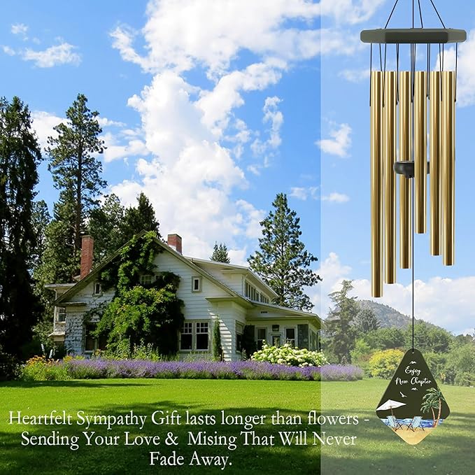 Retirement Gift for Woman Men, 32" Wind Chimes for Retirement, Happy Retirement Gifts for Coworker Colleague Boss Teachers Nurses Friends, Going Away Gifts Retirement Decorations,Green
