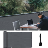 LOVE STORY 3'x6' Dark Grey Balcony Screen Privacy Fence Cover UV Protection (HDPE) Weather-Resistant 3 FT Height Shield for Deck, Patio, Backyard, Outdoor Pool, Porch, Railing