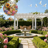 Rngmsi Flower Wind Spinners Outdoor Garden Decor for Outside, 3D Metal Wind Spinner Hanging Decor Kinetic Art for Yard, 12 in Stainless Steel Hanging Gifts for Women Housewarming