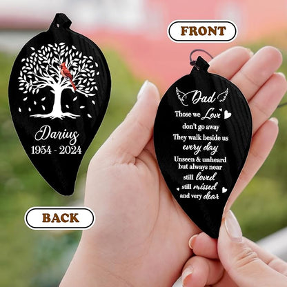 Personalized Dad Cardinal Memorial Crystal Wind Chimes Remembrance Sympathy Ornament Keepsake in Memory of Papa Daddy Father-in-Law Custom Name Bereavement Condolence Gift for Window Garden Hanging