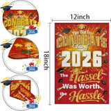 Graduation Decorations 2026 - Class of 2026 Garden Flag | Graduation Decor Party Favors Supplies for Outdoor Indoor Double-Side Backdrop Banner for Garden Porch Patio Lawn Yard Home,12x18Inch (Red)