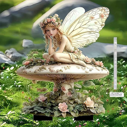 2D Flower Fairy Acrylic Garden Stake Decorative Yard Lawn Planter Outdoor Ornament (#15 Style)