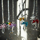 7pcs Rainbow Guardian Angel Suncatcher for Home/Car Decoration & Porch Decor & Hangings Crystal Glass Ornament for Mom Women