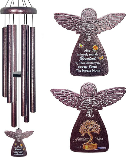 70th Birthday Gifts for Women - 32" Angel Aluminum Wind Chimes for Outside with Harmony Tone, Unique Wind Chimes for Garden, Patios and Backyard Decor, Memorable 70th Birthday Decorations