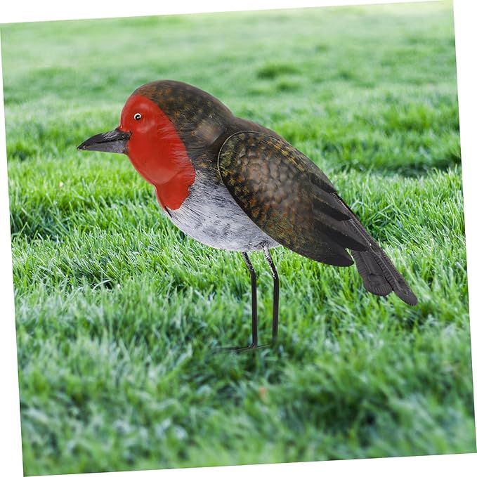GANAZONO Small Metal Bird Statue Garden Iron Figurine for Outdoor Decor Sculpture for Patio and Rustic Home Decoration