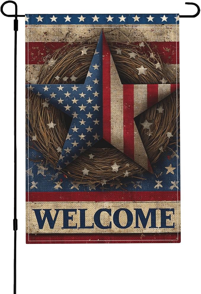 Welcome Garden Flag Seasonal Double Sided 12 x 18 Inch Small Yard Flag for Indoor Outdoor Decor Holiday All Seasons