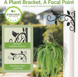 iDavosic.ly Plant Hangers Outdoor 4-Pack, 12 Inch Heavy Duty Iron Wall Brackets for Hanging Plants, Baskets, Bird Feeders, Lanterns, Wind Chimes, Indoor Metal Hooks for Garden Porch Patio, Black