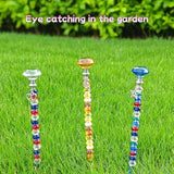 72Pcs DIY Garden Stakes Decorative Beadable Items for Different Festivals Fairy Wand Beaded Garden Stakes Kit Fairy Garden Accessories Outdoor, Diamond-(Orange+Blue+Whit)