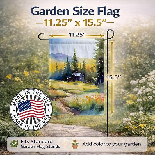 Caroline's Treasures Montana Bitterroot in Watercolor Garden Flag Mailbox Flag Decorative Yard Flag Banner Outside Patio Artwork Yard Flower Beds, Garden Size, Multicolor