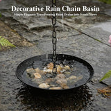 Topadorn Rain Chain Anchoring Basin Metal Bowl Downspout Gutters Decorative Fountain Dish Display for Outdoor Garden, Lawn and Patio Water Feature