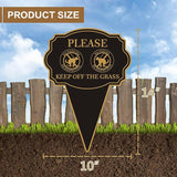 Double Sided Yard Sign 2PACK, Please Be Respectful Keep Off The Grass, 14”x10” No Pooping or Peeing Dog Lawn Stake with Integrated Mount for Outdoor Use (2PACK-Keep Off The Grass)