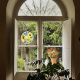 Stained Glass Window Hanging Sunflower 8 Inch, Indoor Outdoor Wall Art Home Decor, Sun Catchers,Birthday for Women Men