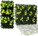 GLANT Expandable Fence Privacy Screen for Balcony Patio Outdoor,Decorative Faux Ivy Fencing Panel,Artificial Hedges (Single Sided Leaves) (4, Branches -Yellow Muxiang)