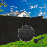KANAGAWA 8ft x 25ft Privacy Screen Fence, 90% Blockage Heavy Duty 175 GSM Fencing Mesh Net Cover for Outdoor Wall Garden Yard Backyard 40 Cable Zip Ties Included Black