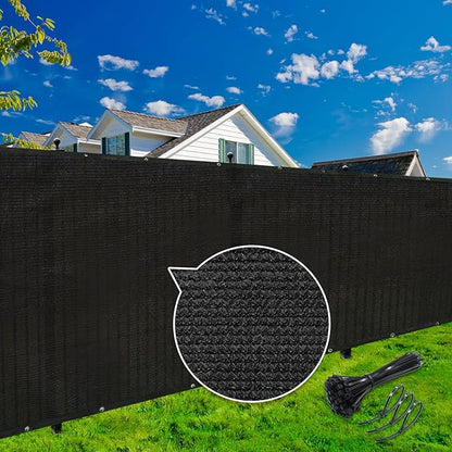 KANAGAWA 4ft x 25ft Privacy Screen Fence, 90% Blockage Heavy Duty 175 GSM Fencing Mesh Net Cover for Outdoor Wall Garden Yard Backyard 40 Cable Zip Ties Included Black