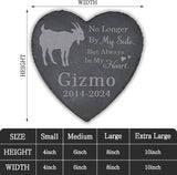 Pet Memorial Stone Goat - Goat Headstone - Goat Memorial Stone - Goat Memorial Gifts - Loss of a Goat - Goat Loss Gifts (Heart-Shaped)