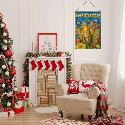 Corn Garden Flag Seasonal Double Sided 12 x 18 Inch Small Yard Flag for Indoor Outdoor Decor Holiday All Seasons