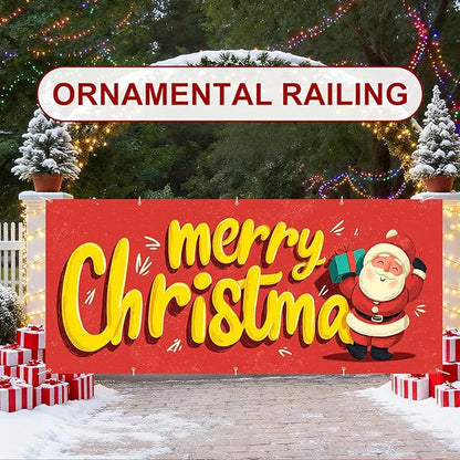 7 x 16 ft Christmas Garage Door Decorations Merry Christmas decorations Xmas Garage Door Cover, Happy New Year Hanging Banner for Home,Outdoor,Indoor,Party